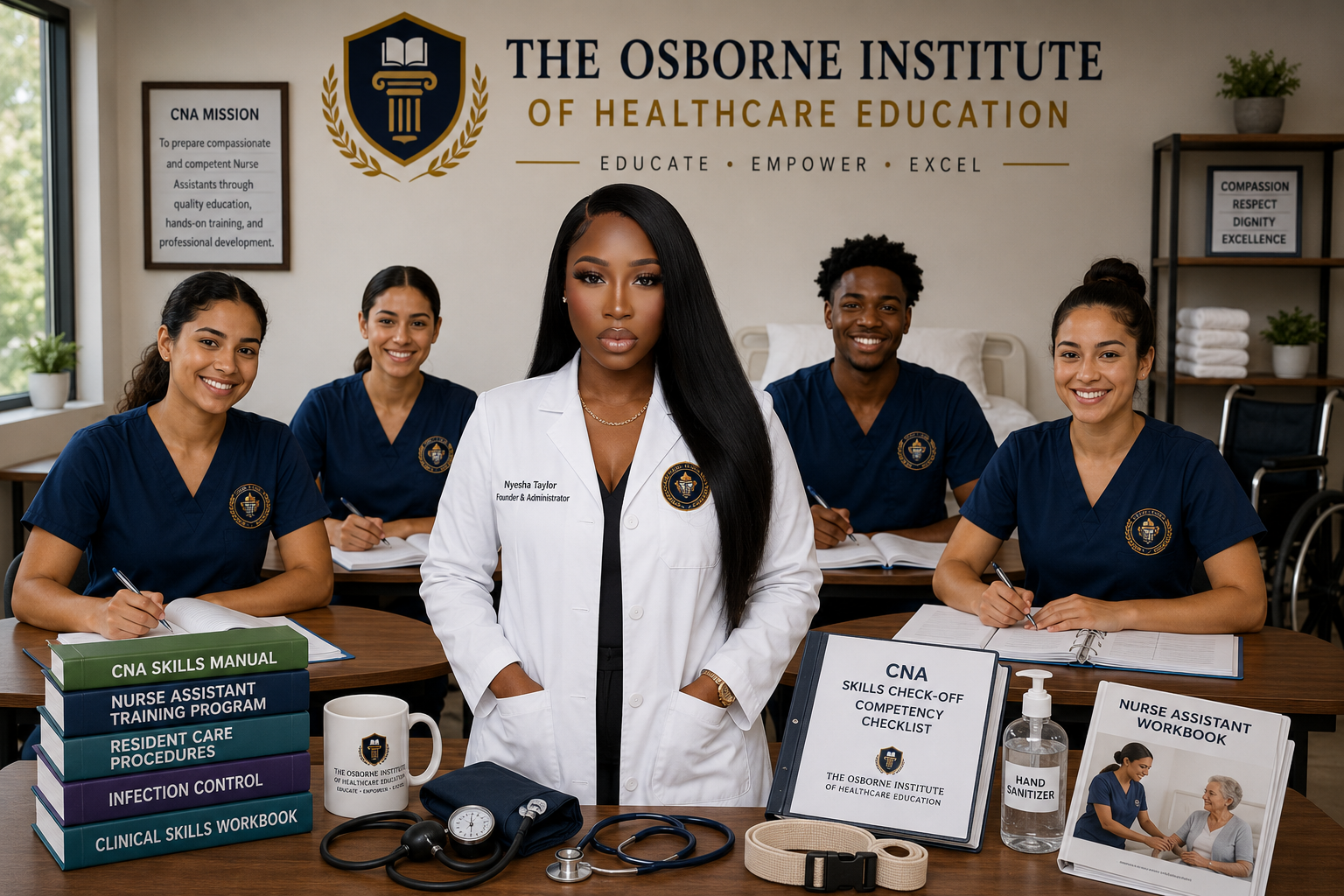 Nyesha Taylor, Founder and Administrator of The Osborne Institute, with students